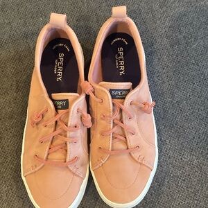 Sperry Womens  top sider memory foam size 8 pink loafer shoes good condition